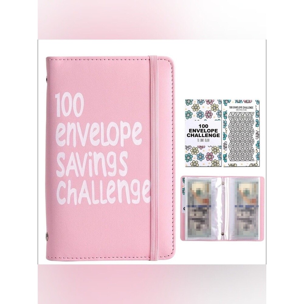 Pink Envelope Savings Challenge Organizer
